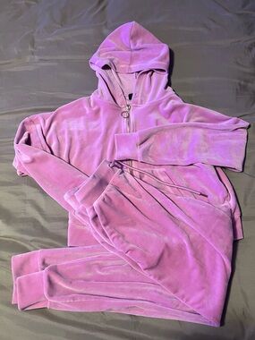 Truth by Republic Pink Velour Hoodie and Joggers Set XS